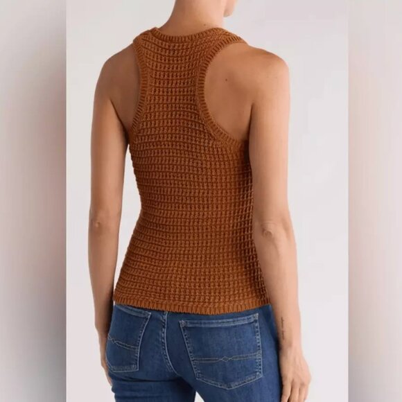 MADEWELL Portman Cotton Crochet Tank in Warm Coffee, S - Picture 2 of 8